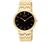 Citizen Eco-Drive Gold Tone Stiletto Black Dial...